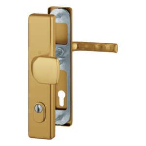 HOPPE London Schutzbeschlag mit Zylinder-Abdeckung-10 mm-92 mm-67 - 72 mm-F4 Aluminium Bronze für Hauseingangstüren