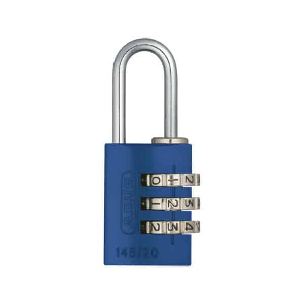 ABUS Aluminium Zahlenschloss 145/20 in blau in 9 Farben zur Wahl