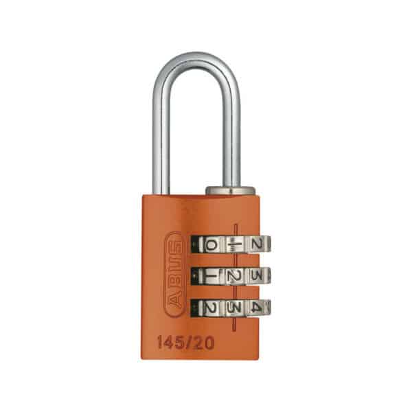 ABUS Aluminium Zahlenschloss 145/20 in orange in 9 Farben zur Wahl