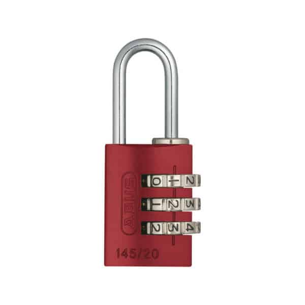 ABUS Aluminium Zahlenschloss 145/20 in rot in 9 Farben zur Wahl