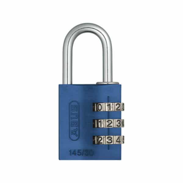 ABUS Aluminium Zahlenschloss 145/30 in blau in 9 Farben zur Wahl