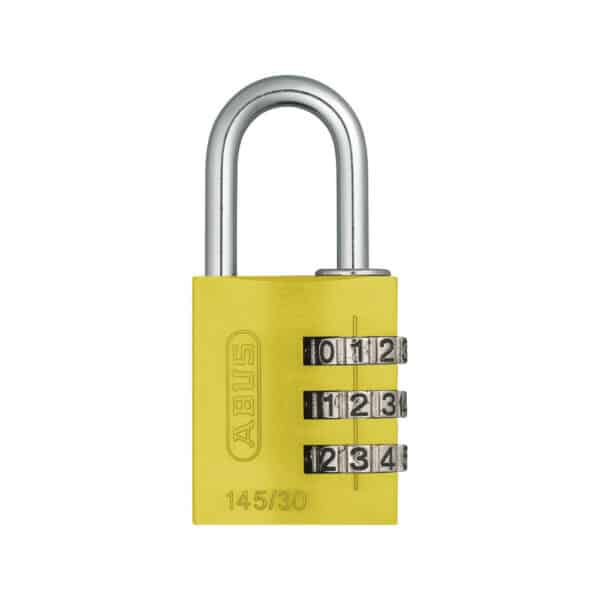 ABUS Aluminium Zahlenschloss 145/30 in gelb in 9 Farben zur Wahl