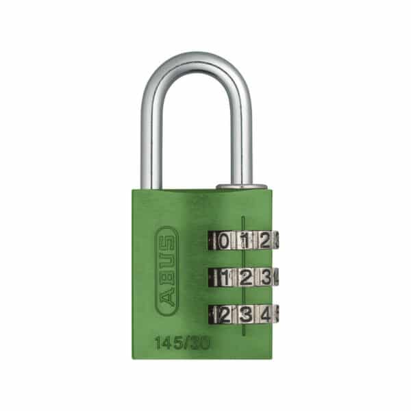 ABUS Aluminium Zahlenschloss 145/30 in grün in 9 Farben zur Wahl