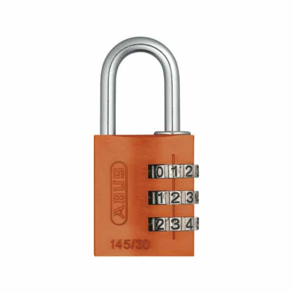 ABUS Aluminium Zahlenschloss 145/30 in orange in 9 Farben zur Wahl