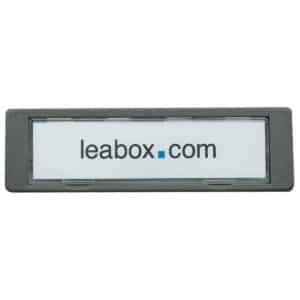 leabox Namensschild grau 75x22 mit grauem Rand