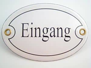 Münder-Email Türschild - Eingang oval