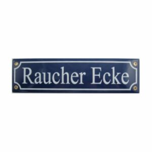 Münder-Email Schild - Raucher Ecke 30 x 8 cm