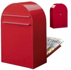 BOBI Stahl-Briefkasten Classic B-Signalrot (RAL 3001)-Stahl in verschiedenen RAL-Farben und Edelstahl