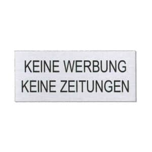 Ofform Briefkastenschild - keine Werbung