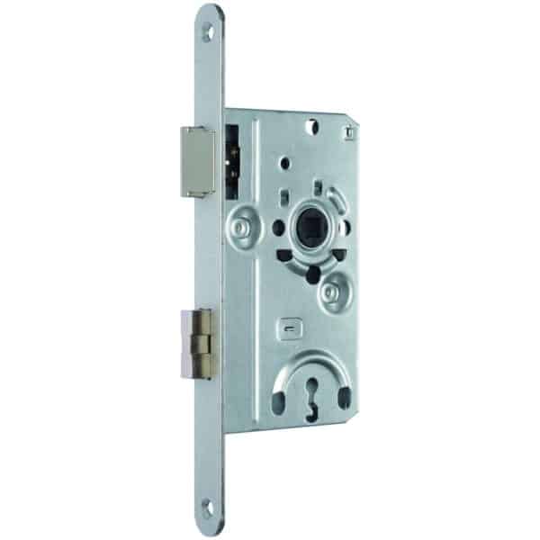 SSF Einsteckschloss Serie 22-Profilzylinder-72 mm-DIN links-eckig-20 mm-stahl-nickel-silber für Innentüren