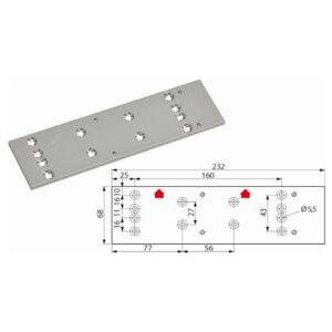 DORMA Montageplatte TS 71 / TS 72-weiß in weiß