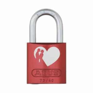 ABUS Vorhangschloss - Love Locks 72/40 "Herz mit Pärchen" Liebesschloss graviert