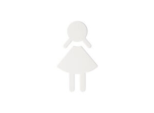 HEWI Türschild - Symbol Frau-Reinweiß (RAL 9010) aus Kunststoff