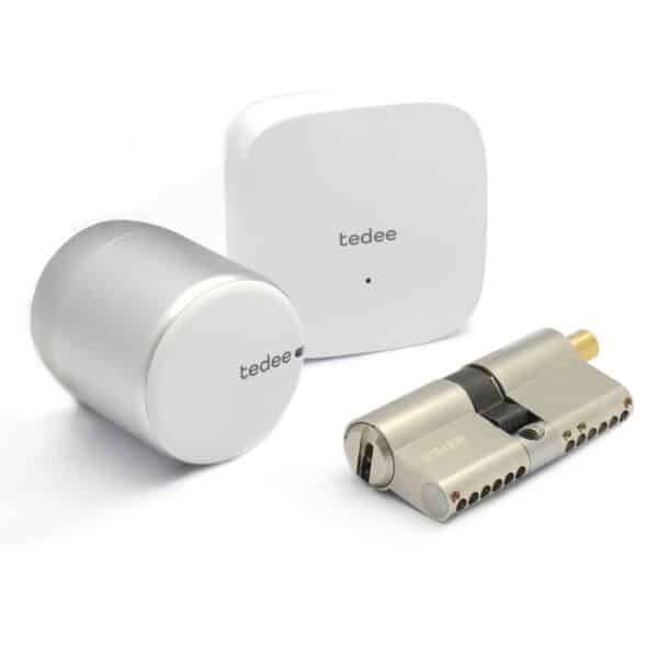 tedee-Schloss + ABUS Bravus.2500 MX Magnet Zylinder + tedee Bridge 40/30K Steuerung via Bluetooth | iPhone & Android | Smart Home