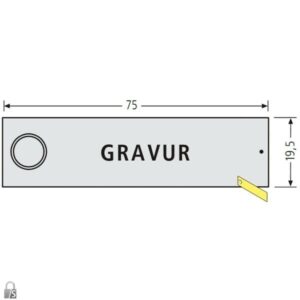 RENZ RSA2 kompakt Namenschild mit Gravur-Aluminium 90-3-00026 aus Edelstahl oder Aluminium