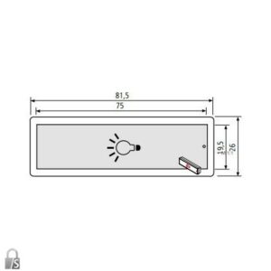 RENZ RSA2 Namensschild mit Symbol Glühbirne -Aluminium 97-9-85349 mit Montagegehäuse