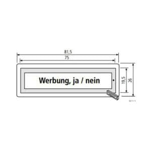 RENZ RSA2 Namensschild "Werbung ja / nein" 97-9-85368 aus Kunststoff