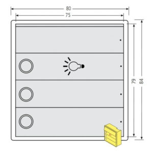 RENZ Tastenmodul RSA2 kompakt - 2 Klingelschilder & 1 Lichttaste-Edelstahl 97-9-85335 aus Edelstahl oder Aluminium