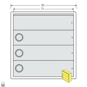 RENZ Tastenmodul RSA2 kompakt - 3 Klingeln-Aluminium 97-9-85334 aus Edelstahl oder Aluminium